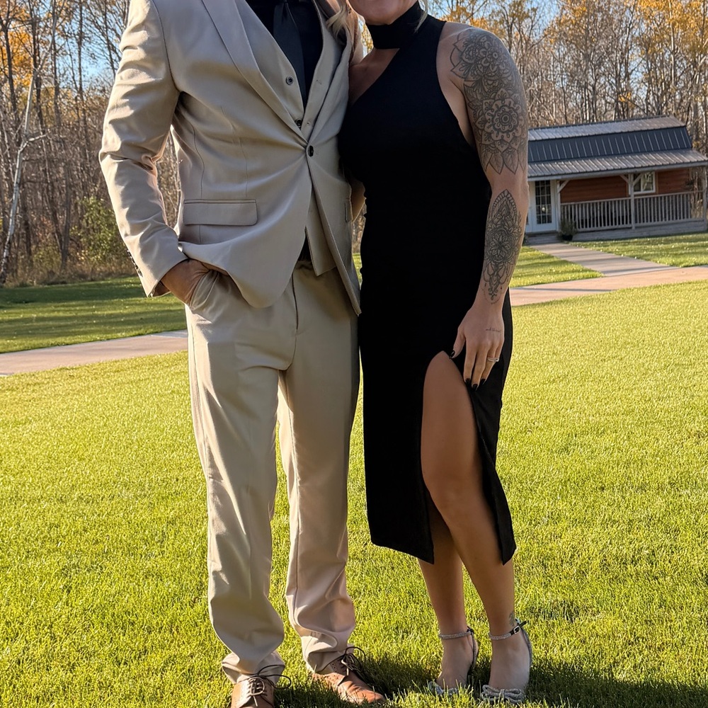 Lulu's Black One Shoulder Dress